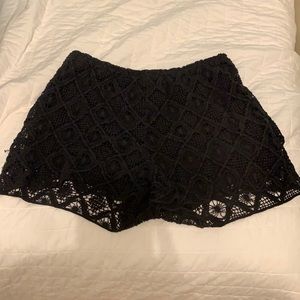 Black lace shorts